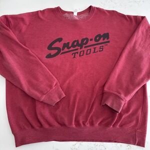 Snap-on Sweatshirt Mens Fits Like Large? Red Crewneck Logo Mechanic Tools